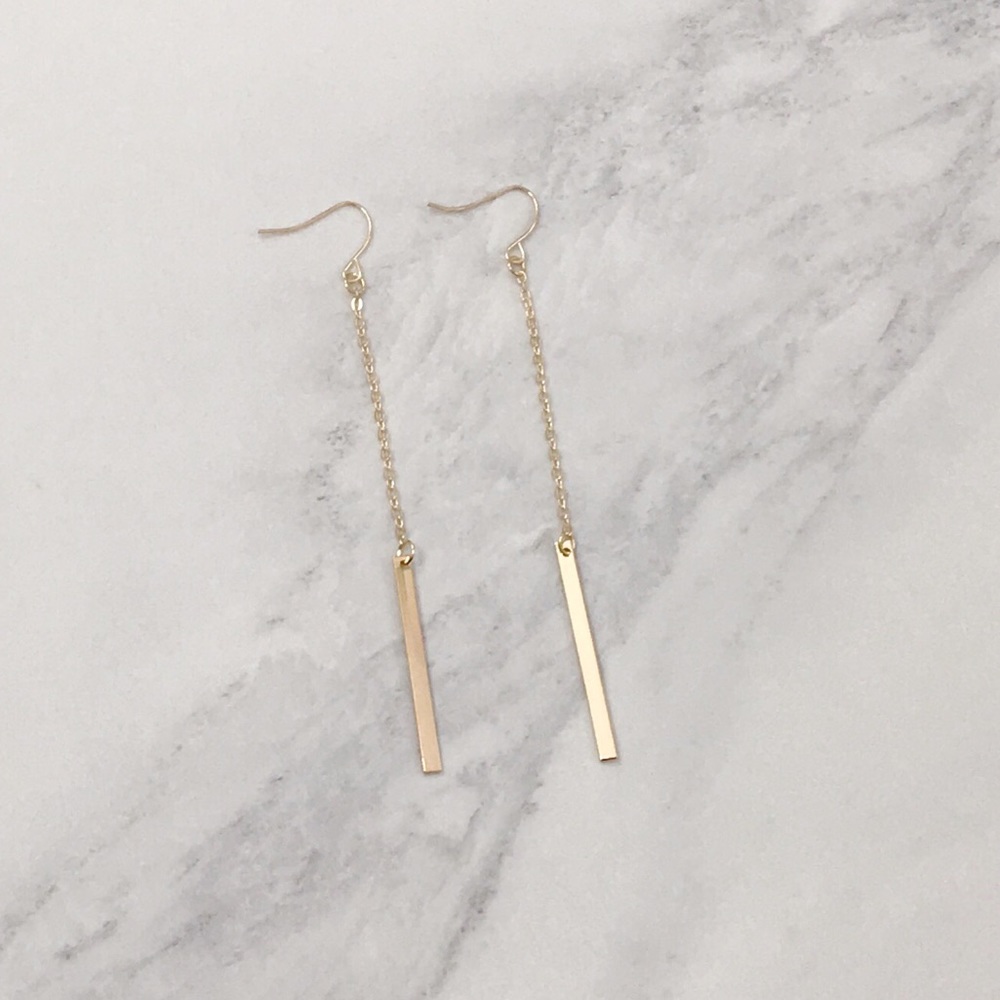 Gold Bar Earrings